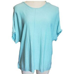 J. JILL Pure Jill Top Womens XS Linen Blend Green Lagenlook Oversized Pullover